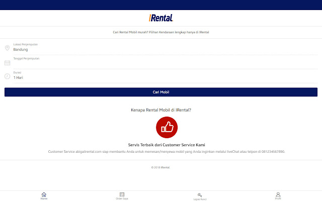 Web Sistem Manajemen Rental Mobil IRental v.1