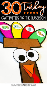 Easy DIY turkey crafts for your classroom, including FREE turkey activities, turkey headband, pattern block turkey, handprint turkey and many more Thanksgiving crafts and activities for kids!  You won’t want to miss the adorable popsicle stick turkey!