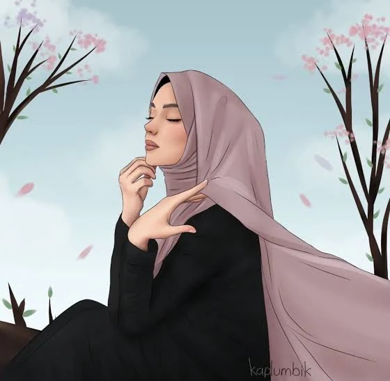 Hijab Girl Cartoon pic for FB Profile  | Cute Muslimah Cartoon Picture  ‌| Hijab Cartoon Couple pic