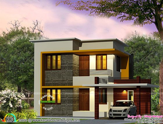 Cute 4  bedroom  modern  house  1670 sq ft Kerala home  