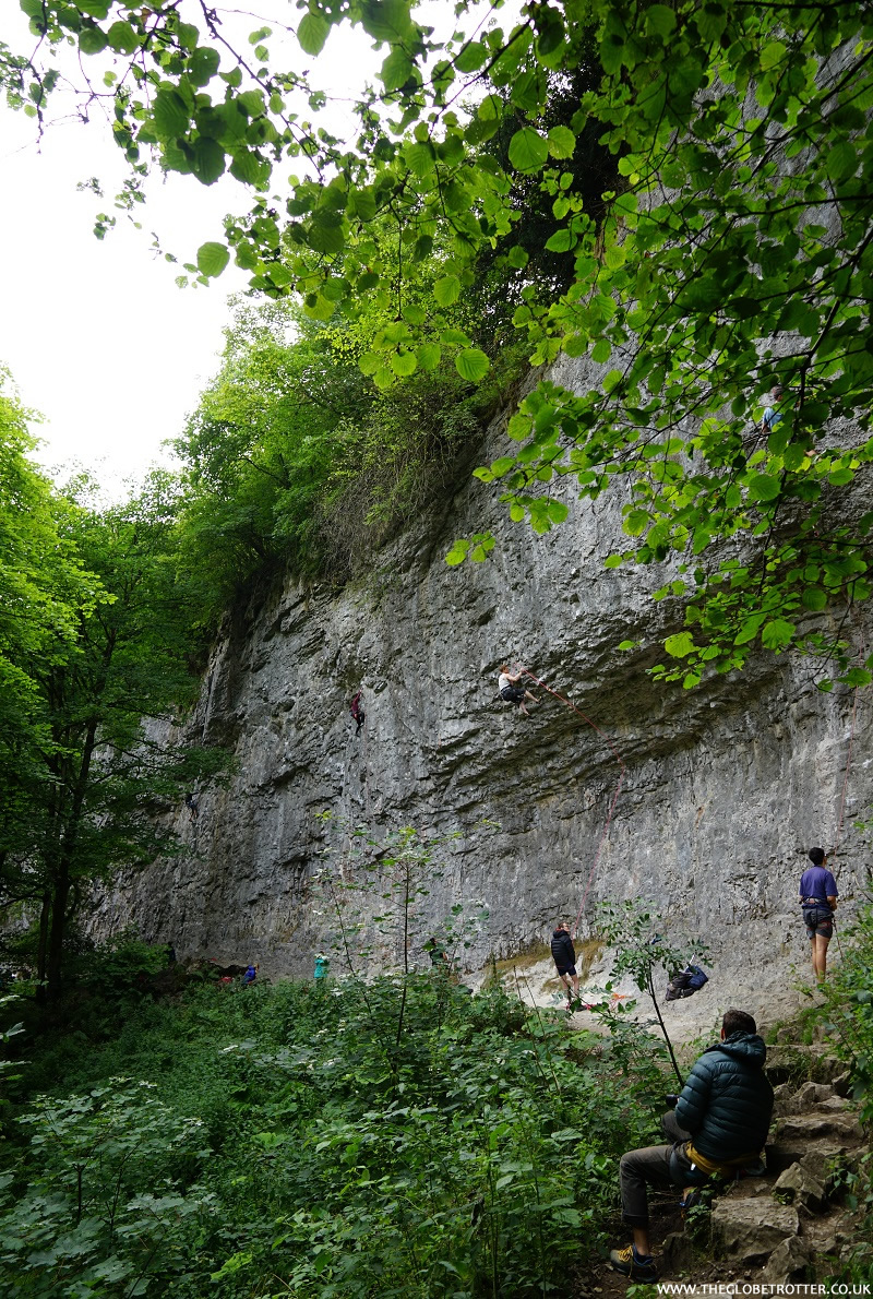 Abseilers along the Chee Dale Walking Trail