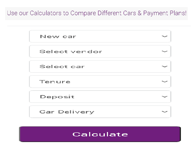 CAR finance calculator IN PAKISTAN
