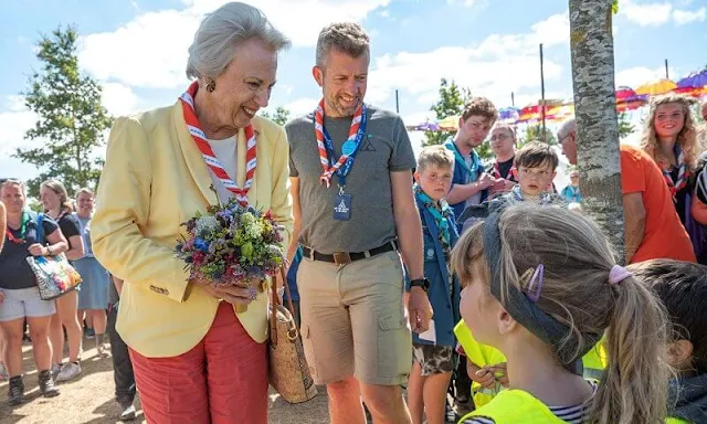 Princess Benedikte of Denmark visited the Scout Camp 2022 in Nature Park Hedeland near Roskilde
