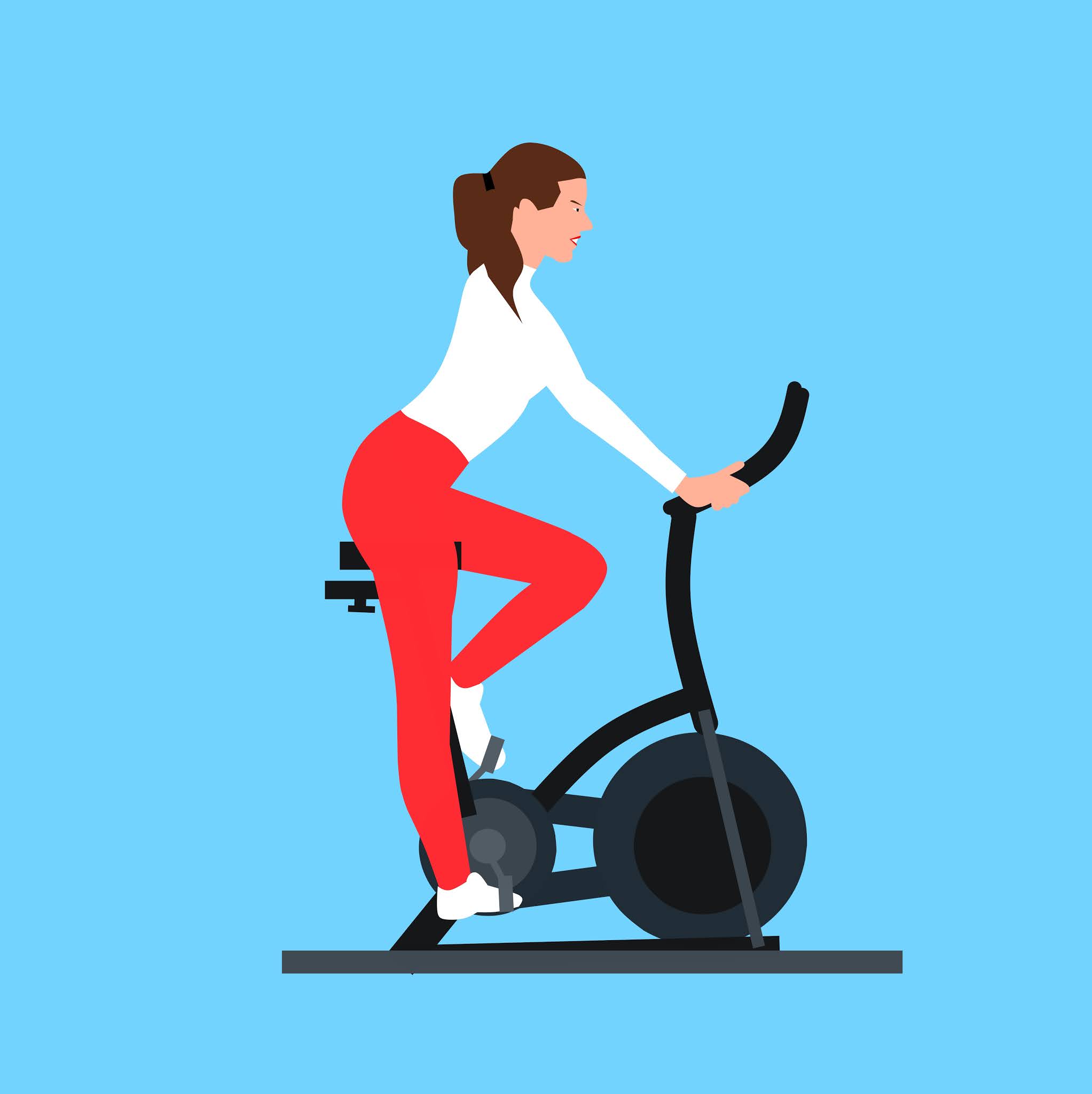 Illustration of woman workout in gym