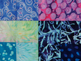 batik fabric quilt detail