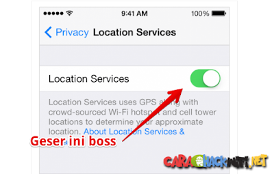 Mematikan fitur lokasi pada iPhone