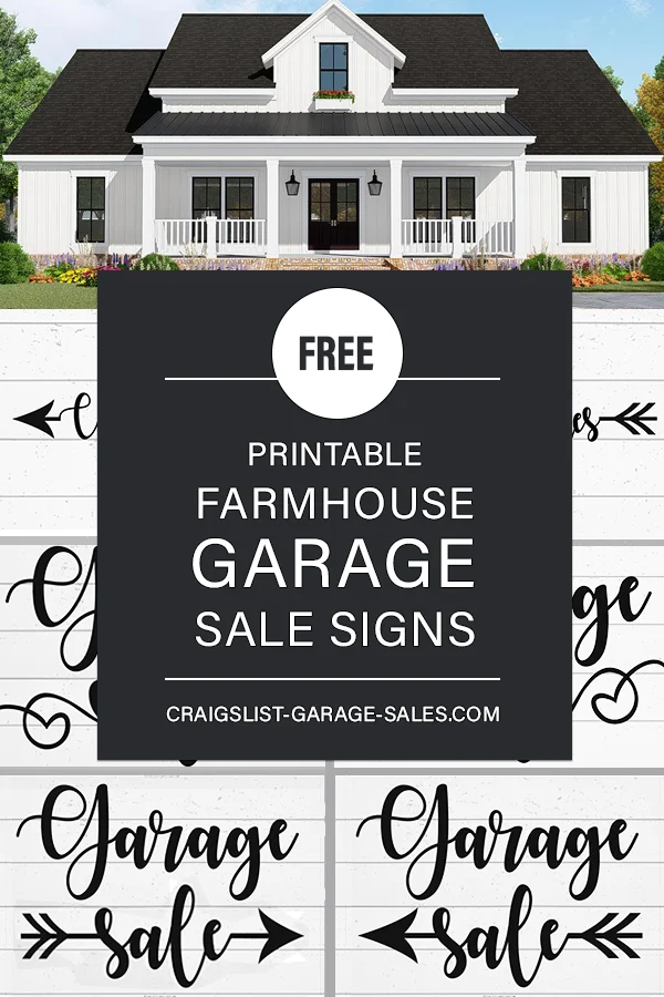 Farmhouse Printables Pack with Free Printable Garage Sale Signs