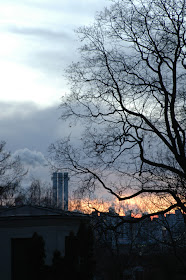 пылающий закат в Киеве