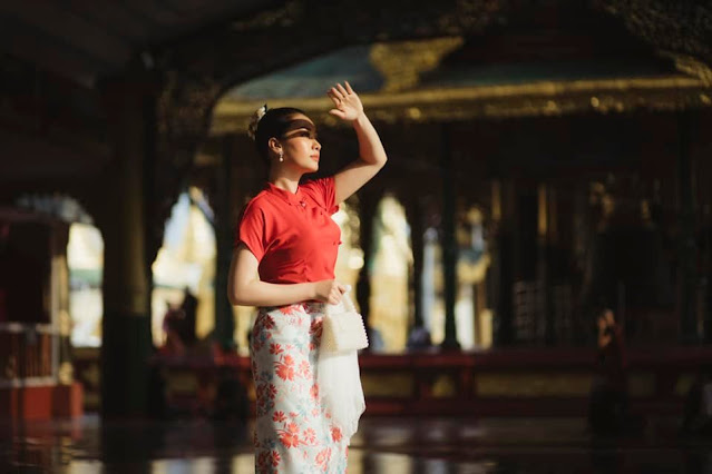 Myanmar Celeb Yu Thandar Tin Beautiful Photos in Myanmar Dress