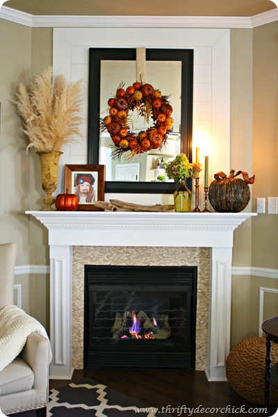 fall mantel decorating