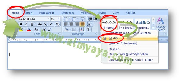 Saat memulai menciptakan dokumen memakai Microsoft Word  Ahli Matematika Cara Mengganti Format Huruf/Font Calibri (Default) Di Microsoft Word