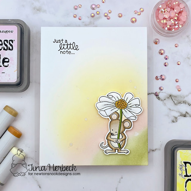 Just a Little Note Card by Tina Herbeck | Garden Mice Stamp Set by Newton's Nook Designs #newtonsnook