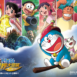 wallpaper doraemon, giant, suneo, nobita, sizuka