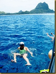 Julia snorkeling off of Bora Bora