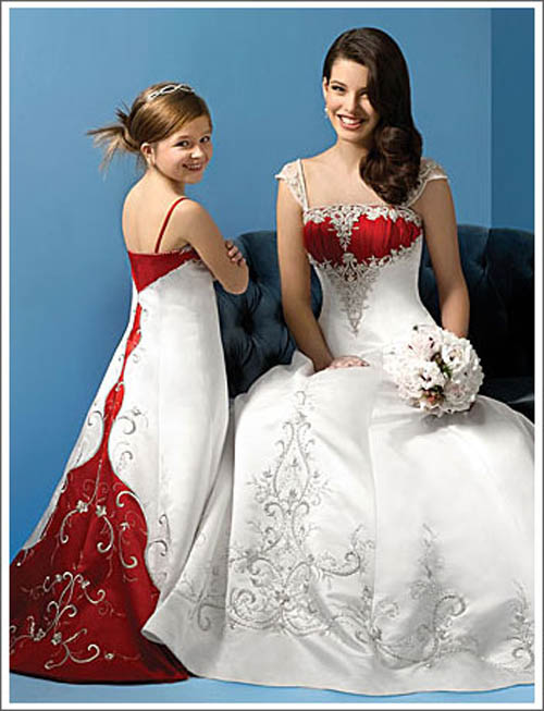 Red and White Wedding Dresses