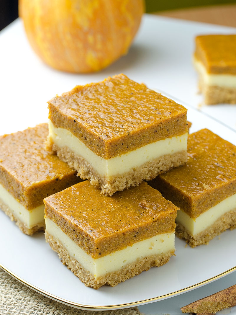 Pumpkin Cheesecake Bars - Will make for a super tasty sweet treat during the fall and holiday season. This perfect Pumpkin Cheesecake Bars is delicious and very good! Perfect Thanksgiving Dessert!