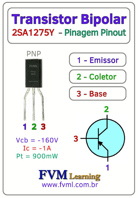 Datasheet-Pinagem-Pinout-transistor-PNP-2SA1275Y-Características-Substituição-fvml