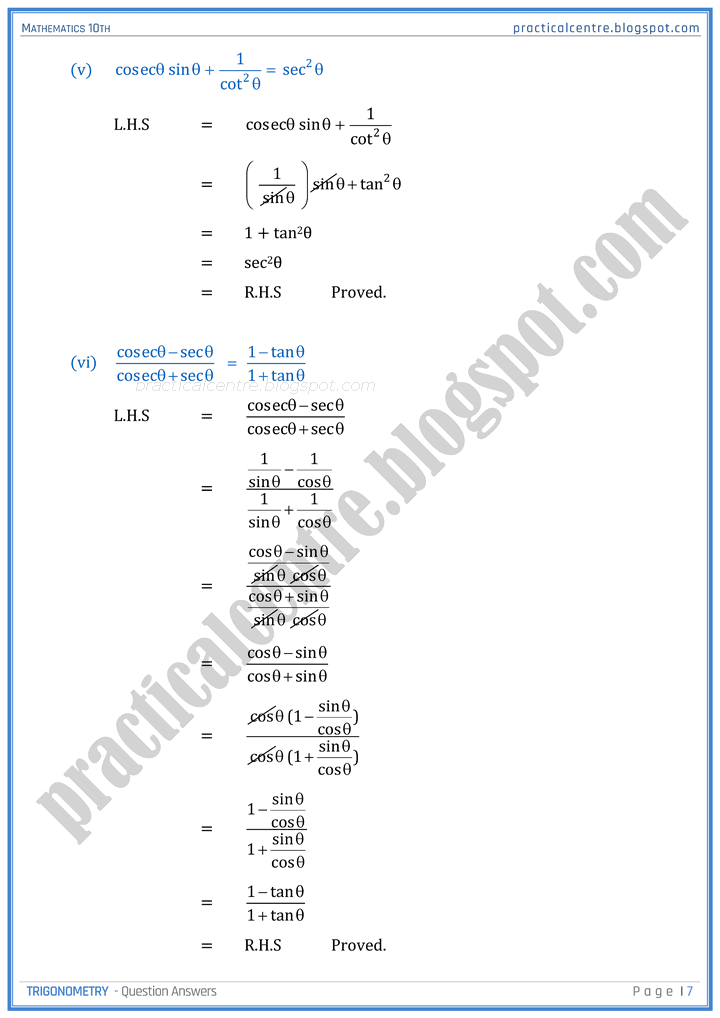 trigonometry-question-answers-mathematics-10th