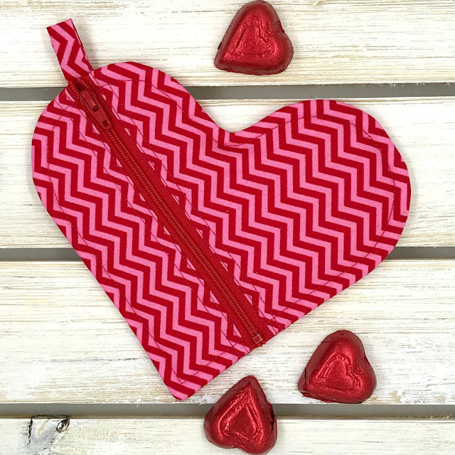 Heart-Shaped Zipper Pouch By Thistle Thicket Studio. www.thistlethicketstudio.com