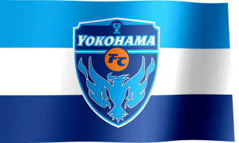 The waving flag of Yokohama FC with the logo (Animated GIF)