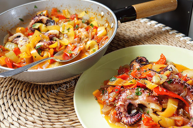 Octopus with Colorful Peppers