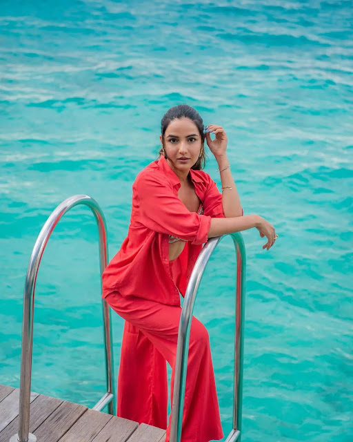 Jasmin Bhasin's Hot Beach Stills: Seaside Charm!