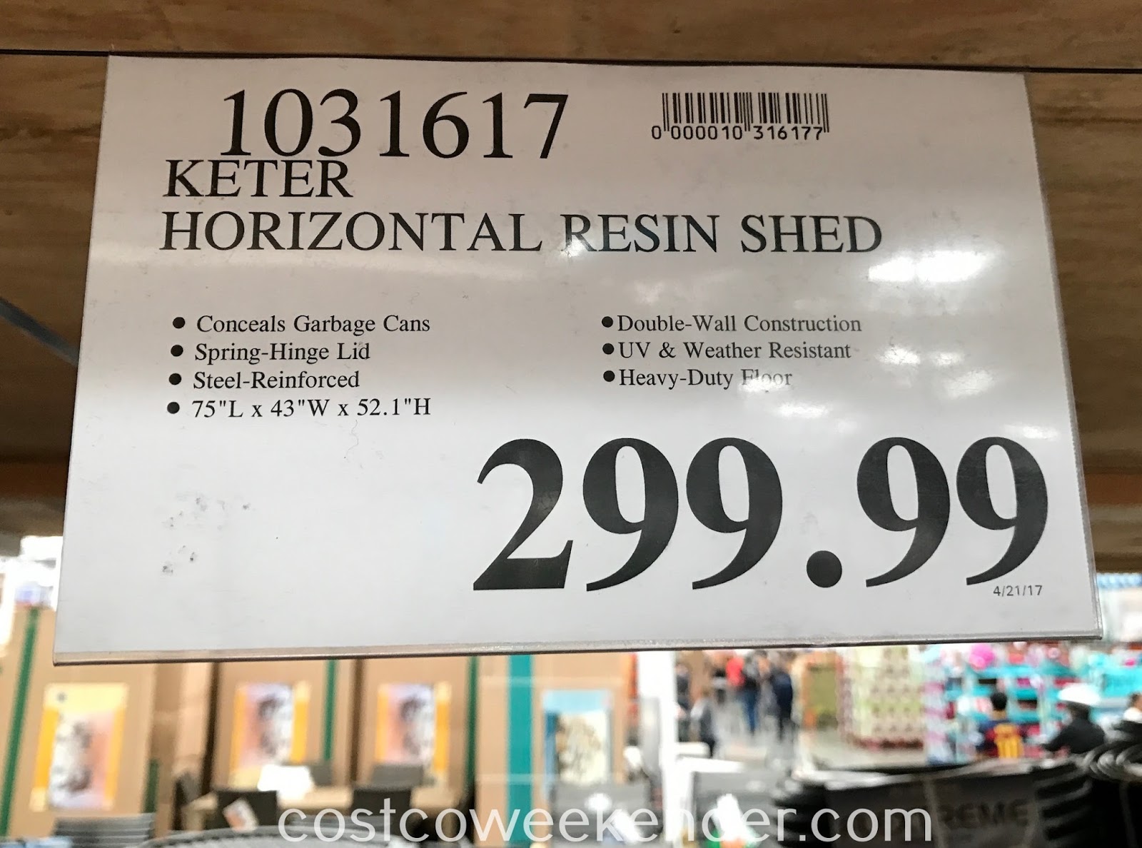 Keter Horizontal Resin Storage Shed | Costco Weekender