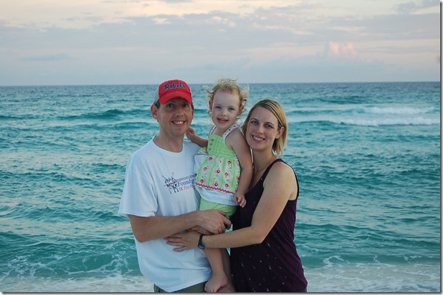 family on beach
