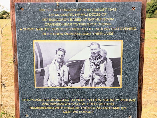 The memorial for the Mosquito crew at Hunstanton