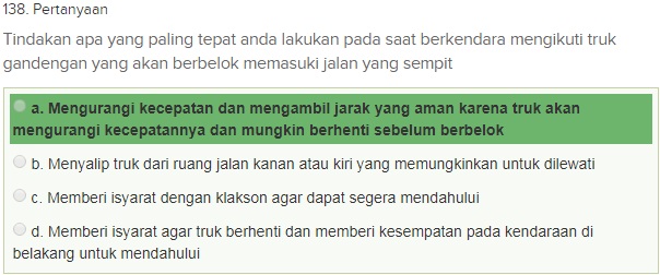 Contoh Soal Ujian teori SIM A dgn Kunci Jawaban Oktober 2018