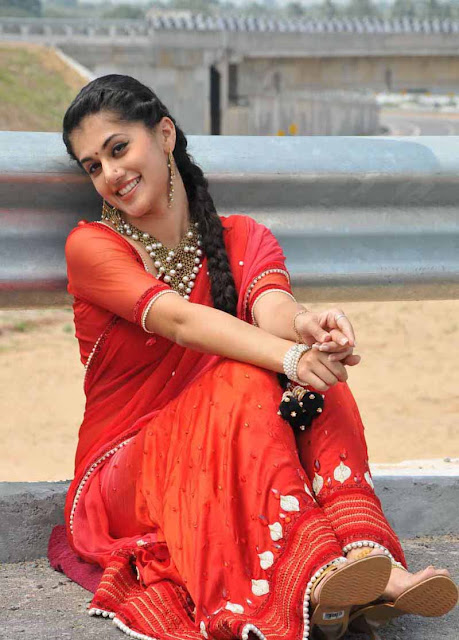 tapsee unseen in red sareepink dress unseen pics