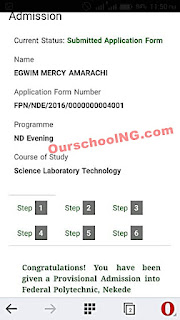 Federal Poly Nekede ND (Evening) Admission List