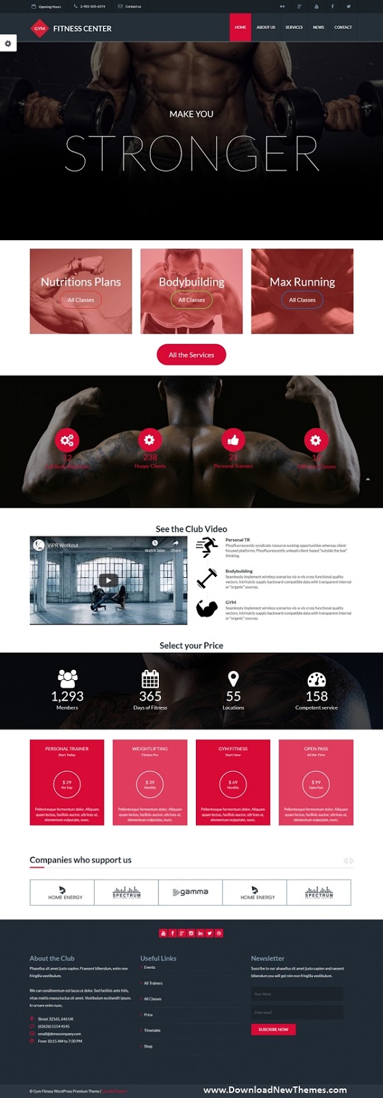 Sport Fitness Bootstrap Responsive Theme 