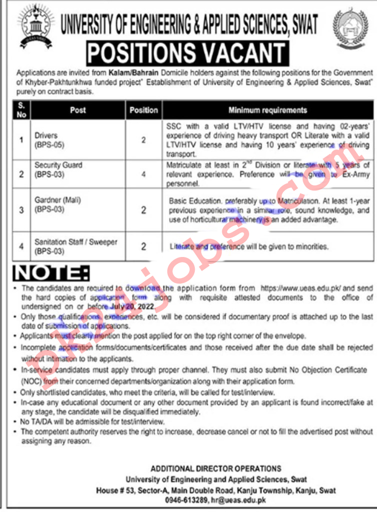 UEAS Jobs 2022 – Government Jobs 2022