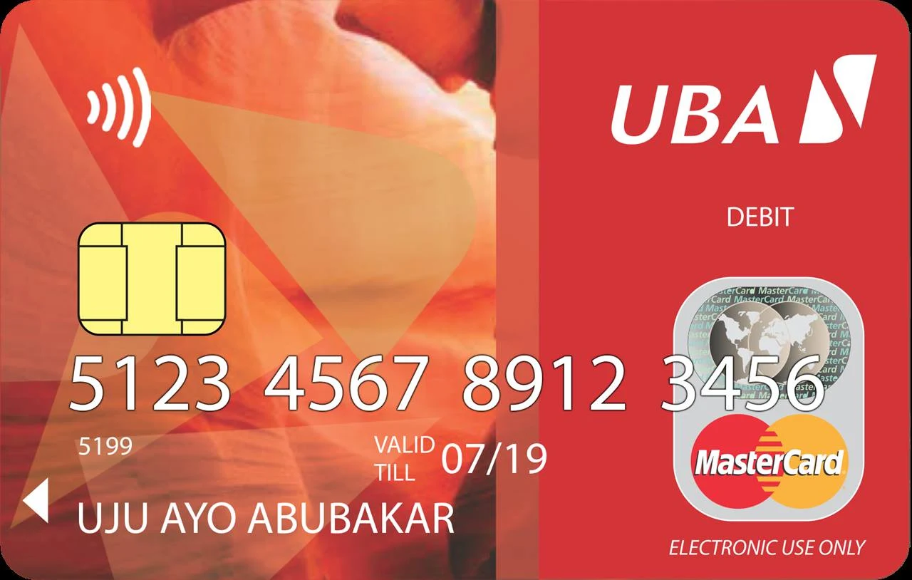 Sample credit credit card from uba bank cameroon that can be attached to a paypal wallet