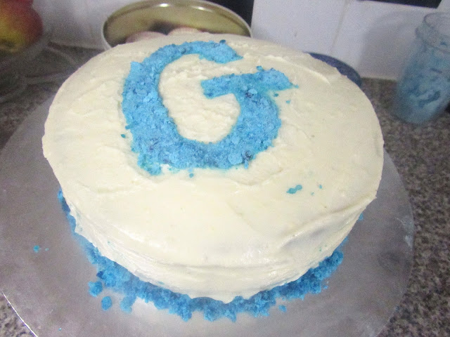 Blue Velvet Cake with Blue Sugar and Cream Cheese frosting