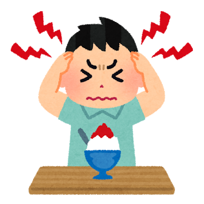 アイスクリーム頭痛のイラスト