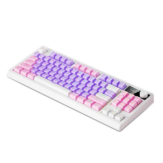 Wireless Mechanical Keyboard K87 Keyboard RGB Mechanical Keyboard Three Mode Connectivity 18 Lighting Effects Hot Swap High Capacity Battery DIY Software Support for PC Gaming and Typing (Red Switch)