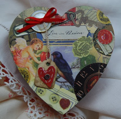 heart-shaped box with many images plus the words Live With Passion