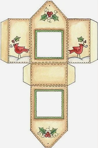 Christmas Birds: Free Printable Boxes.