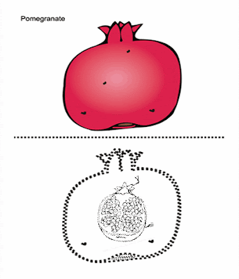 Red Pomegranate Seeds Coloring Pages Picture