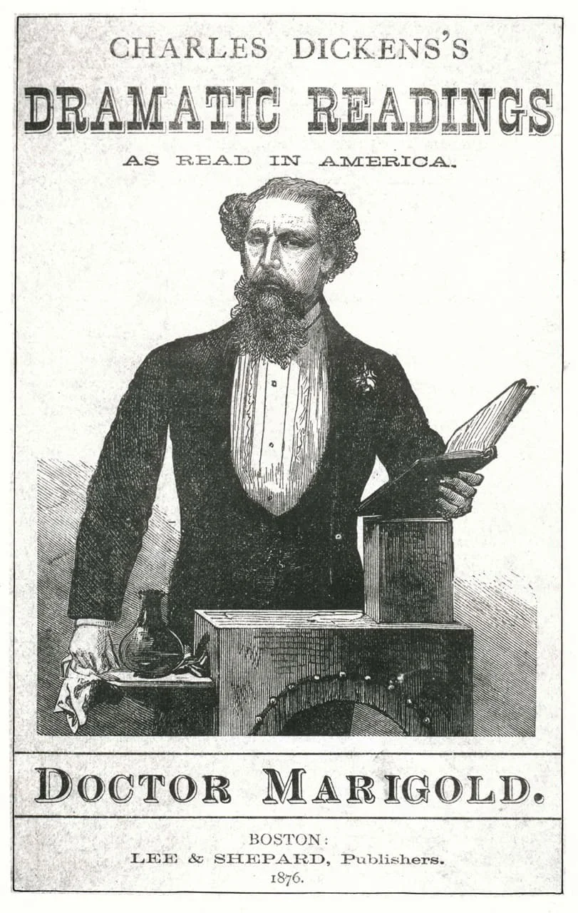 Cartel anunciador de una de las lecturas públicas de Dickens