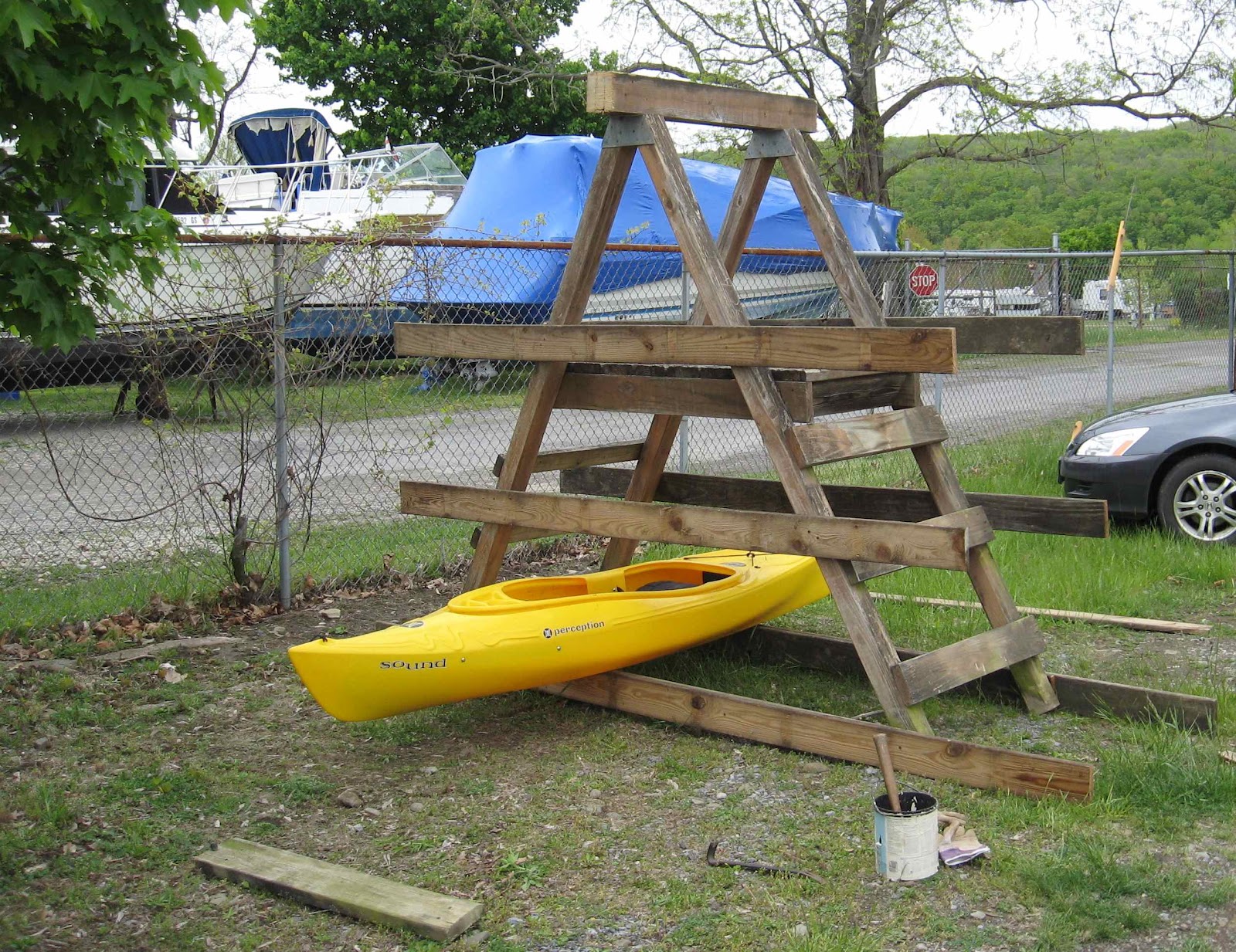 a simple a-frame kayak storage rack briannystrom.com