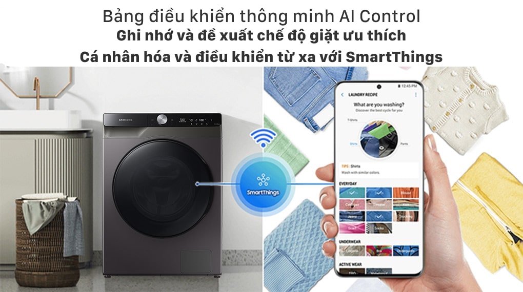 Máy giặt sấy Samsung AI Inverter 11kg WD11T734DBX/SV