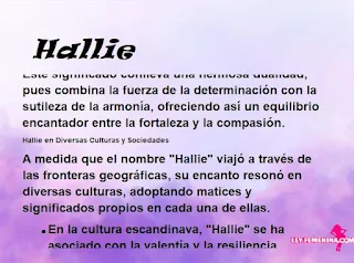 significado del nombre Hallie