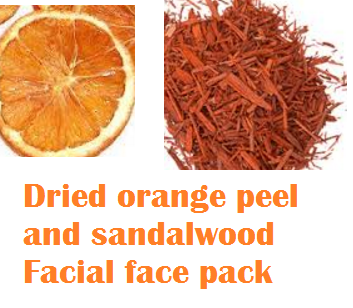Dried orange peel and sandalwood Facial face pack