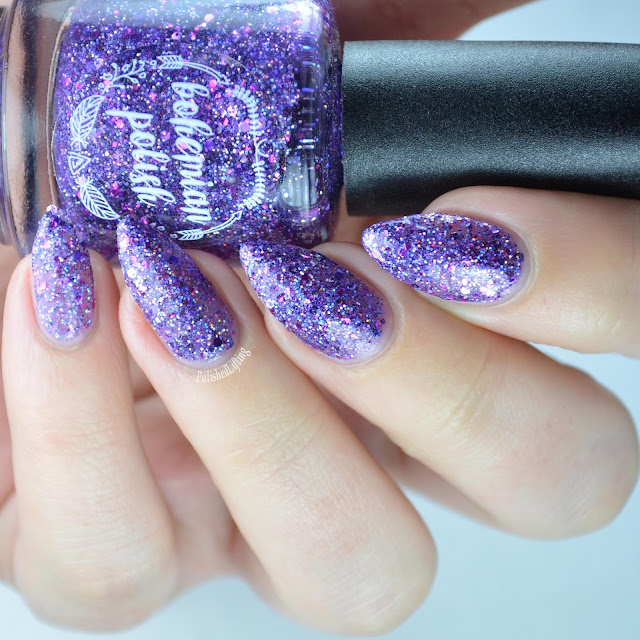 purple glitter nail polish