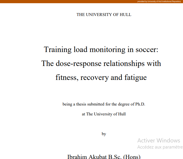 Training load monitoring in soccer: The dose-response relationships with fitness, recovery and fatigue PDF
