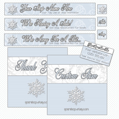 Custom Etsy Banner Avatar Kit Aurelle Designs Snow Sneaux Swirls Stripes Louisiana Snow