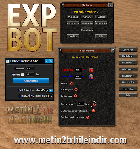 Metin2 TR Yeni EXP Bot 7x Damage Hack ve Çekme Hilesi